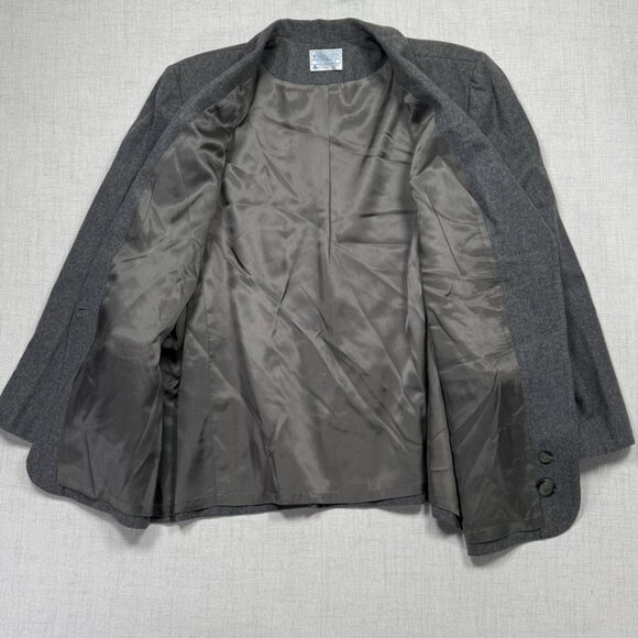 Vintage Pendleton Gray Wool Blazer Single Button Lined USA Made Size 24W - Picture 5 of 12